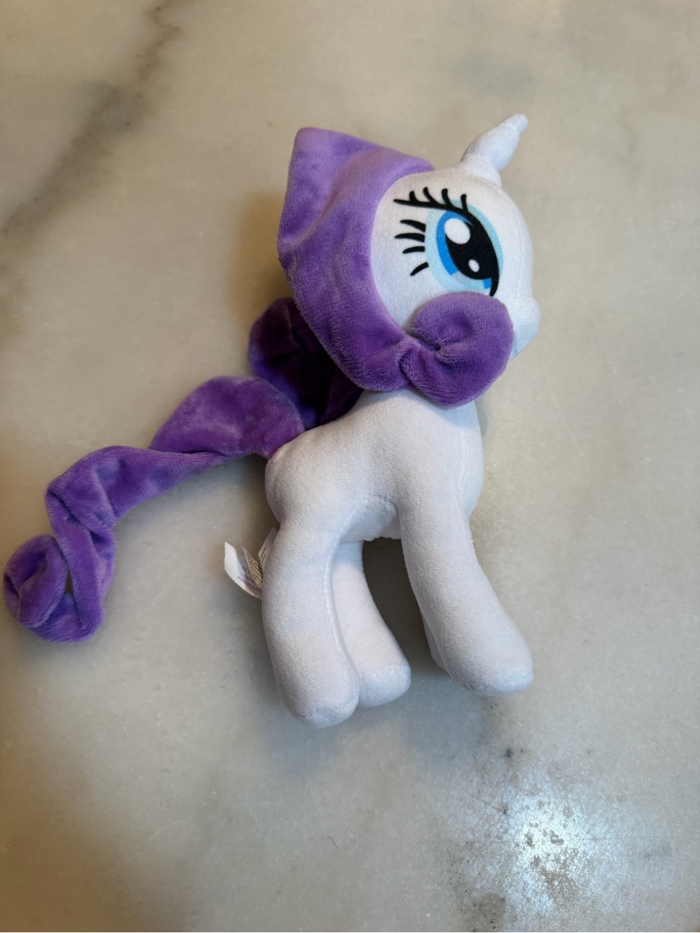 My Little Pony White Unicorn Plush with Purple Hood and Mane